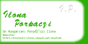 ilona porpaczi business card